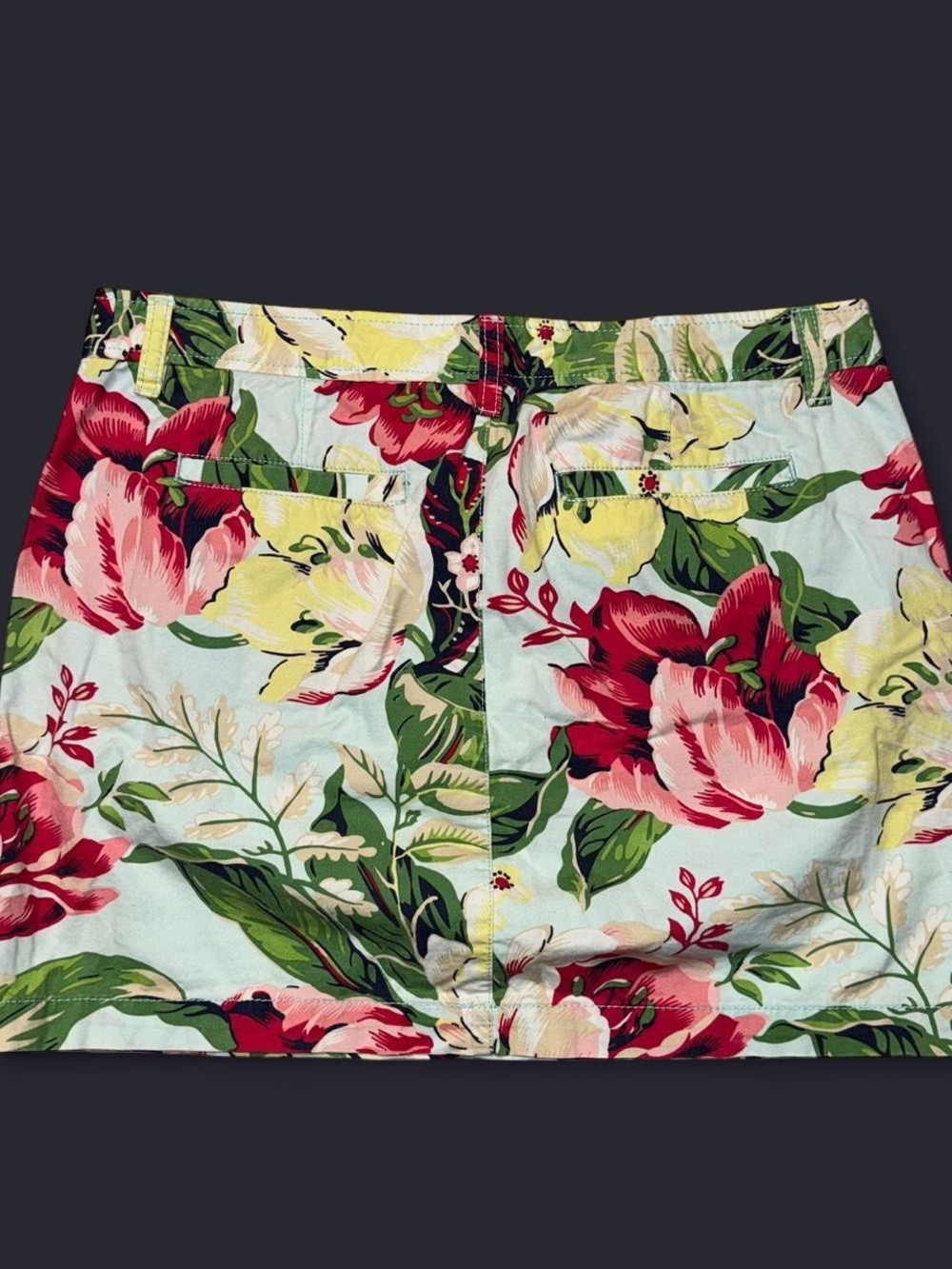 G.H. Bass & Co Floral Mini Skirt Size 6 Tropical Hawaiian Cotton Summer